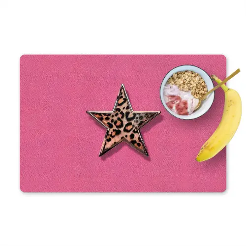 Ster - Luipaard - Print - Roze Placemat vinyl groot -zzzproduct_Kitchenyeah-website