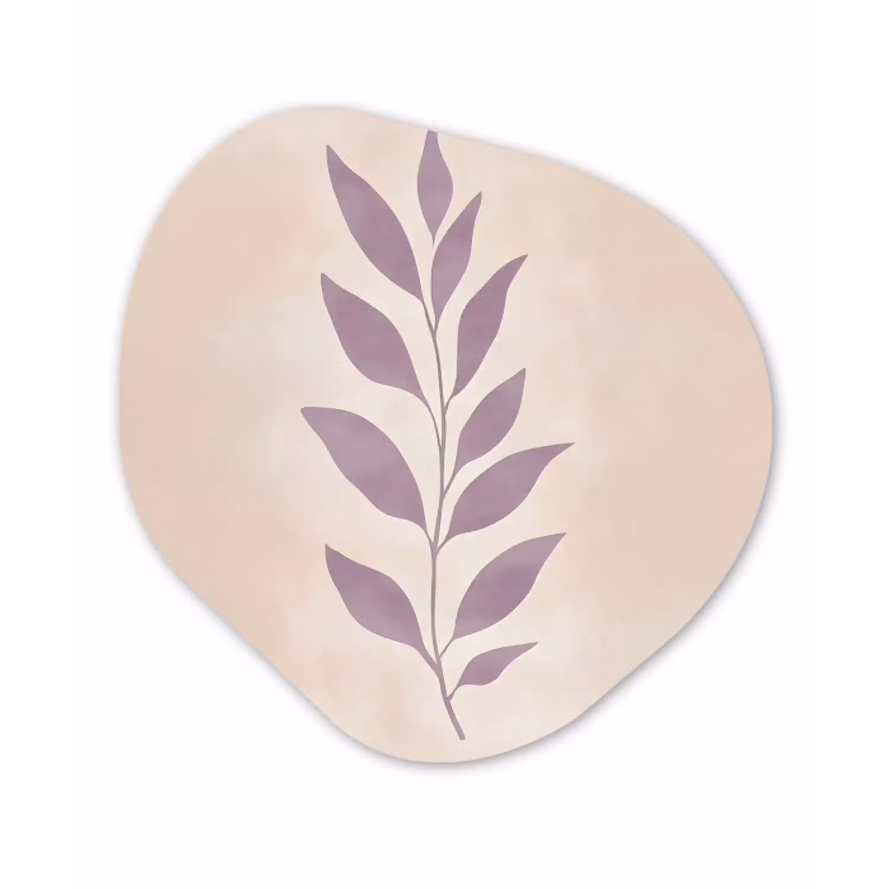 Tak - Bladeren - Minimalistisch - Beige Wandcirkel Organisch Plexiglas middel -3d