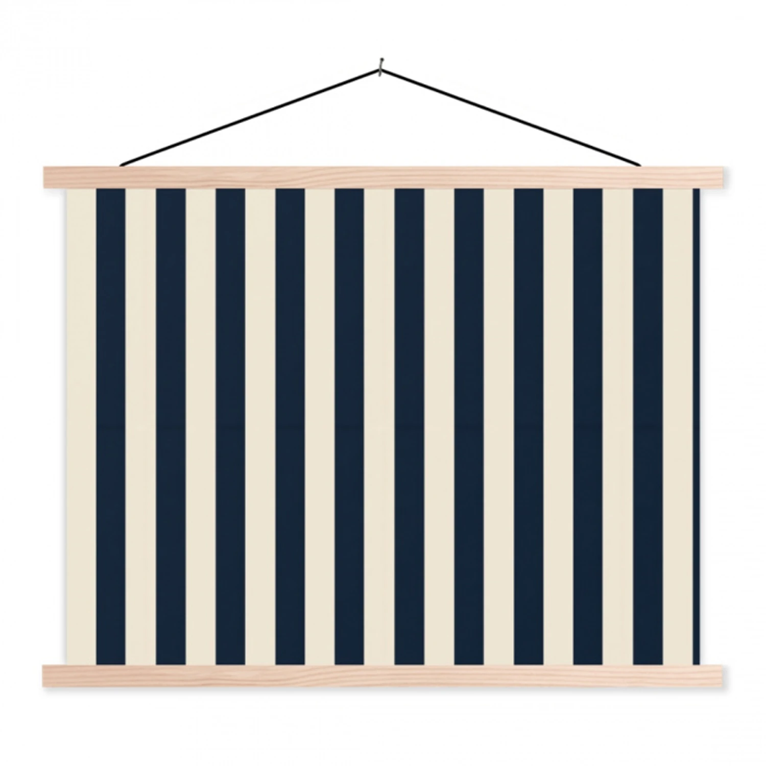 Verticale strepen - Blauw - Crème textielposter latten blank klein 122 -3d