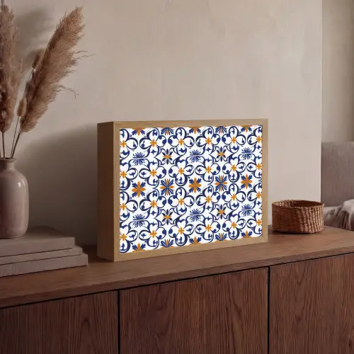 Patroon - Modern - Kleurrijk Light Box met batterij (Wandlamp) middel 907 -sfeer2