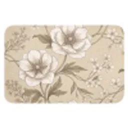 Bloemen - Patroon - Beige Badmat klein -3d