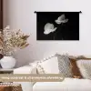 Orchidee - Bloemen - Zwart - Wit - Stilleven Wandkleed katoen klein -sfeer1