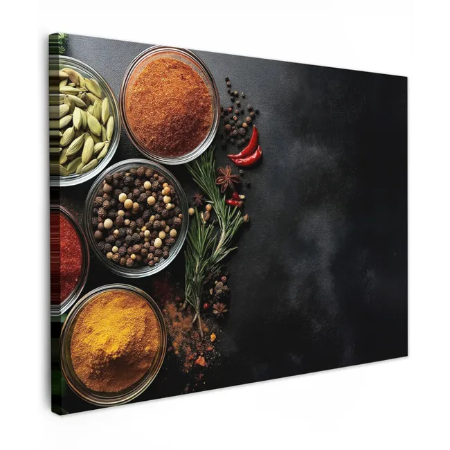 Canvas Print - Glasses - trays - leaves - herbs