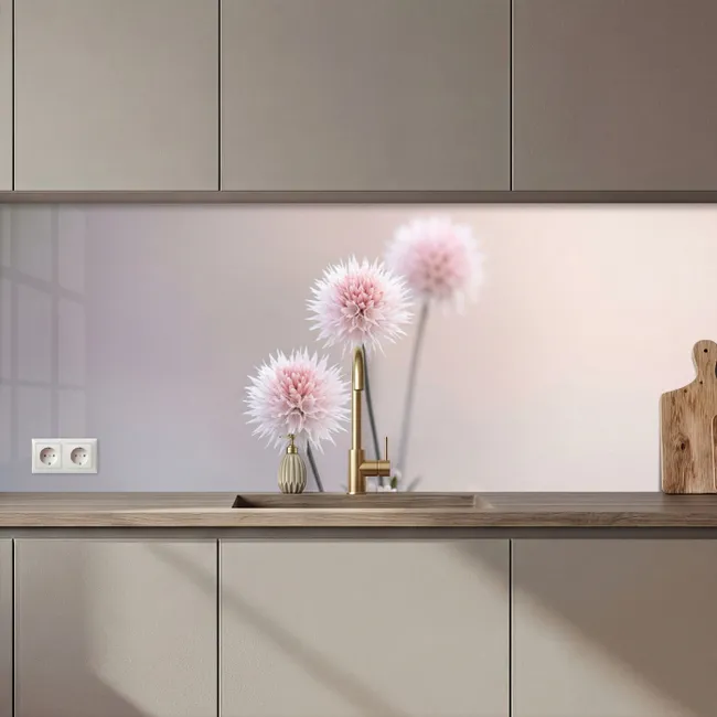 Keuken achterwand - Bloemen - Bollen - Roze