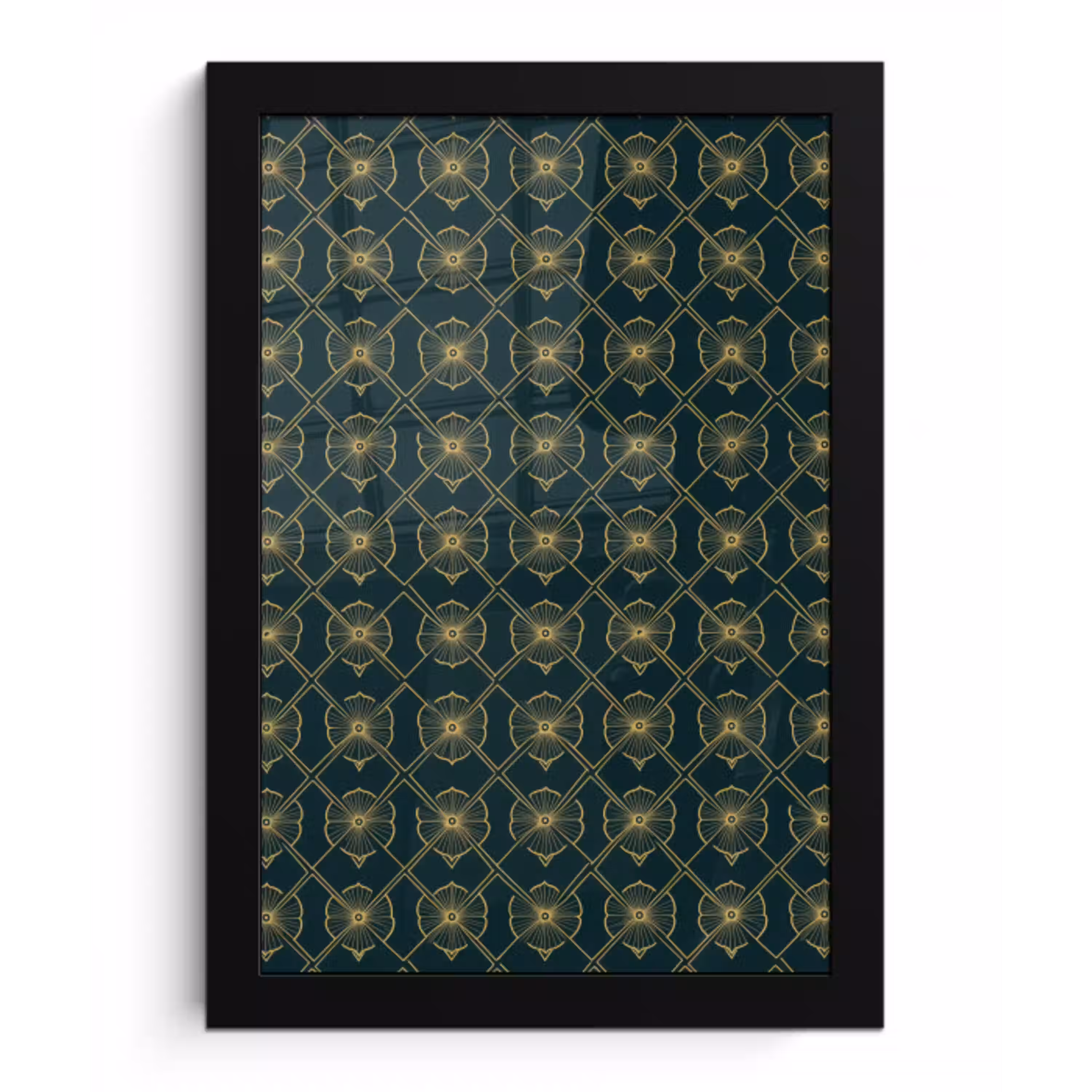 Geometrisch - Elegant - Groen fotolijst zwart zonder passe partout klein 224 -3d
