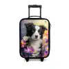 zwart witte puppy tussen kleurrijke bloemen Kinderkoffer - Zwart klein -3d