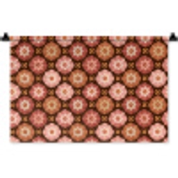 Geometrisch - Bloemen - Kleurrijk Wandkleed katoen klein 269 -zz3d