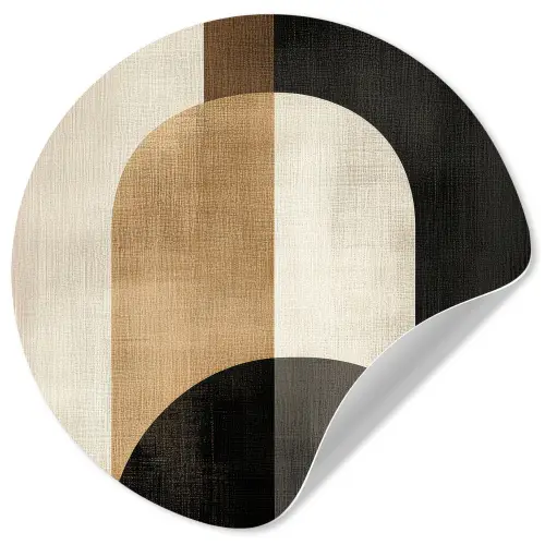 Geometrische - Vormen - Wit Wandcirkel behangsticker klein -3d