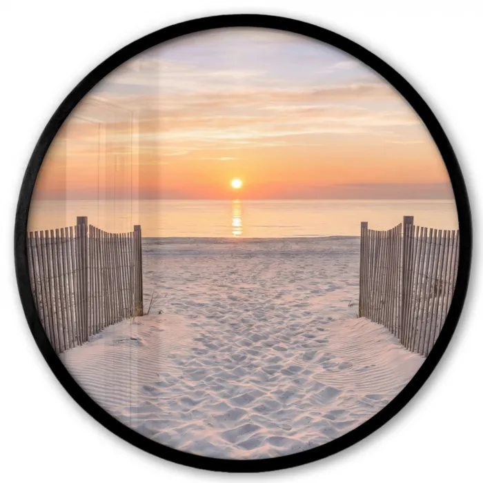 Zonsondergang - Strand - Zand Fotolijst rond zonder passe partout klein -3d