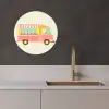 Ijskar - Retro - Softijsjes - Roze KitchenYeah - Keuken - Wandcirkel Forex klein -sfeer1