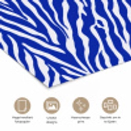 Zebra - Patroon - Kobalt - Blauw poster papier klein 62 -closeup_NL