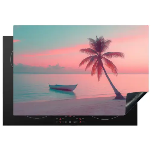 Zee - Boot - Zonsondergang Inductie beschermer vinyl 3mm klein -3d