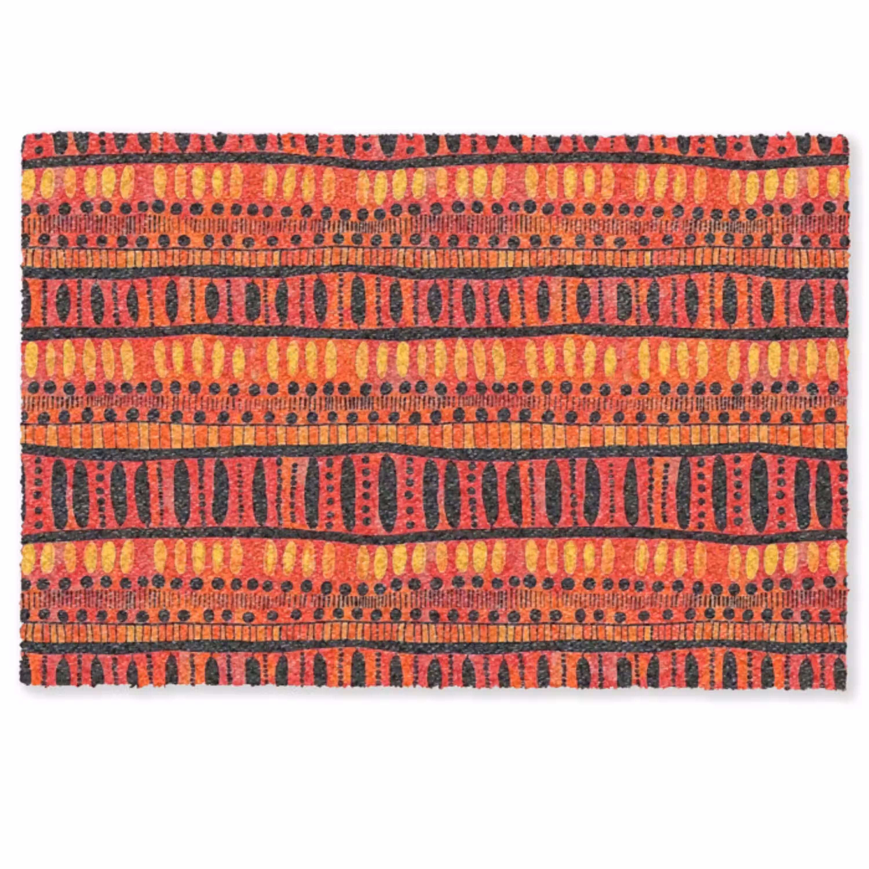 Rood - Oranje - Etnisch - Expressief - Patroon Deurmat klein 898 -zkaufland3d