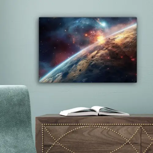 Heelal - Sterren - Ruimte - Planeet canvas 2cm klein -sfeer4