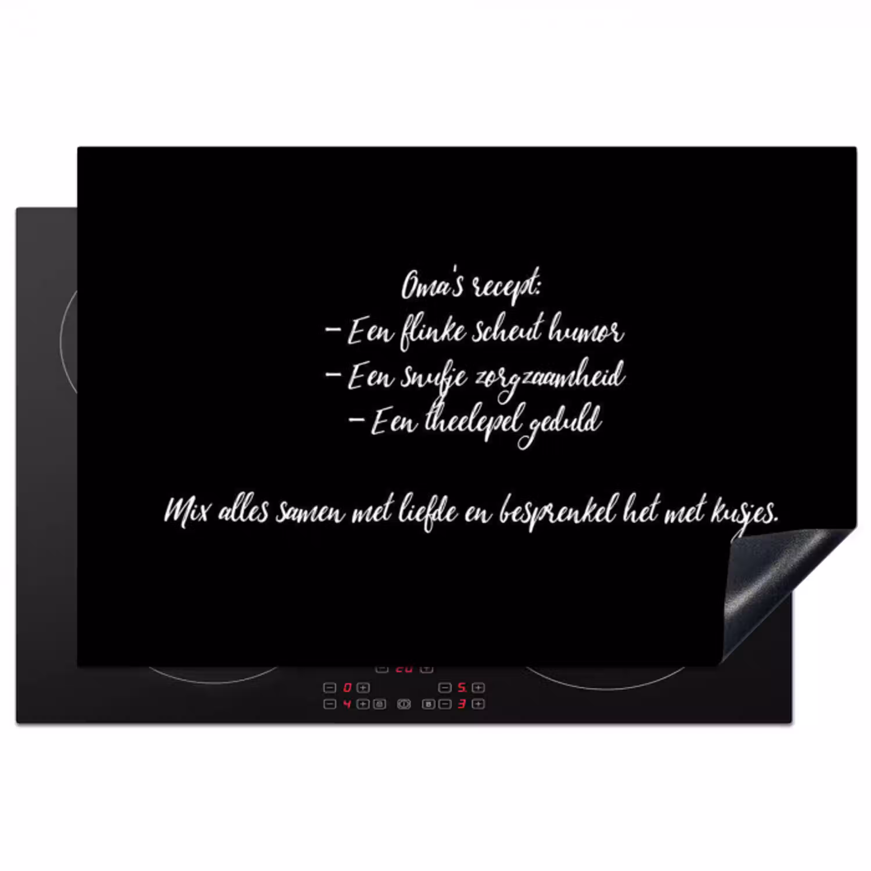 Oma's recept - Koken - Quotes - Spreuken - Oma Inductie beschermer vinyl 3mm klein -3d
