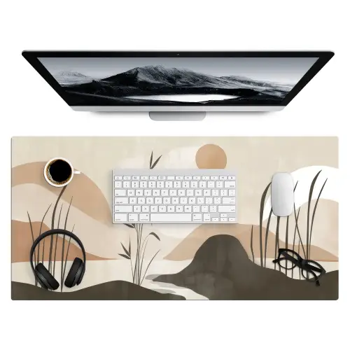 Japandi - Landschap - Beige Muismat XXL klein -3d