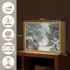 Bos - Winter - Bomen - Natuur - Pad - Sneeuw Light Box met batterij (Wandlamp) middel -USP_websiteoverzichtNL