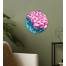 Strandballen - Roze - Water Wandcirkel kunststof plaat 5mm dik klein -sfeer3