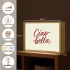 Ciao bella - Rood - Wit - Minimalistisch Light Box met batterij (Wandlamp) middel -USP_websiteoverzichtDE