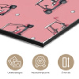 Golfkar - Retro - Roze aluminium wit klein 46 -closeup_NL