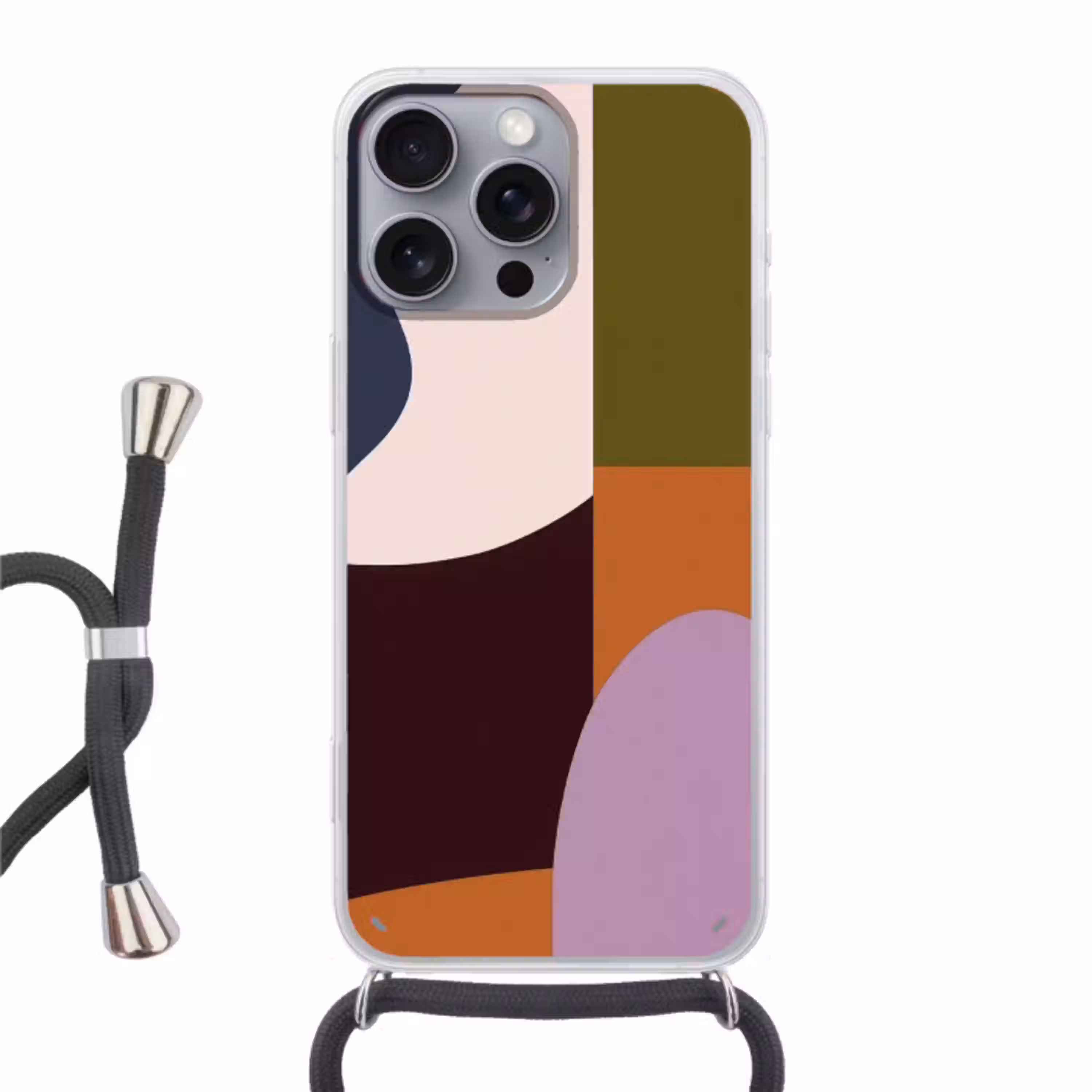 Vormen - Abstract - Kleuren - Vierkant Hoesje iPhone 16 Pro Max met koord klein -3d