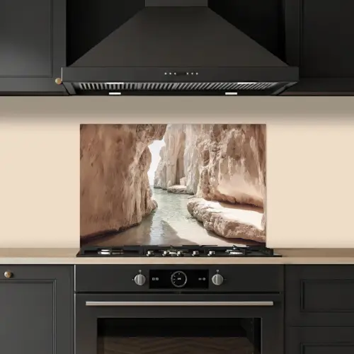 Rotsen - Zee - Zand - Kloof keuken achterwand spatscherm klein -sfeer1