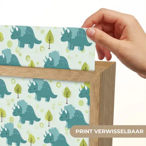Triceratop - Blauw - Stippen - Boompjes Light Box met kabel (Kinderlampje) klein -USP_websiteprintNL