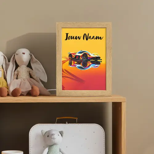 Auto - Race  - F1 - Jongens - Geel - Rood Light Box met kabel (Kinderlampje) klein -sfeer2_kind