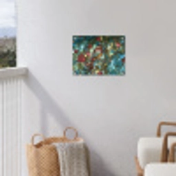Vogel - Tak - Rozen - Mozaïek tuinposter los doek klein -sfeer8