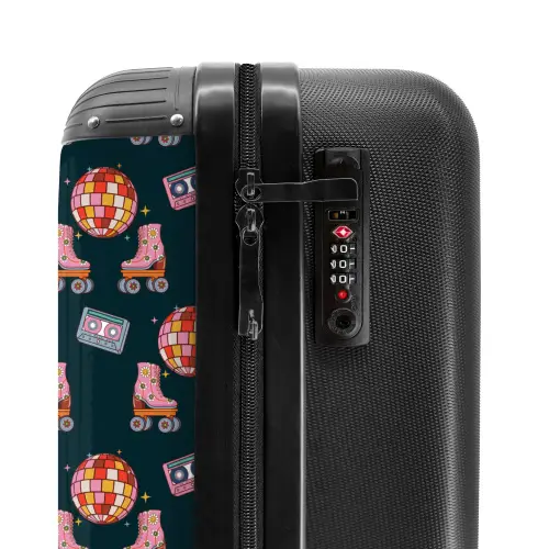 Retro disco 70s patroon kleurrijk NBS - Handbagage koffer - Volwassenen Unisex middel -slot
