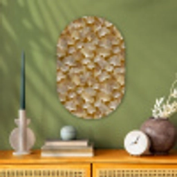 Ginkgo - Bladeren - Goud Wandcirkel Ovaal Forex klein 630 -sfeer2