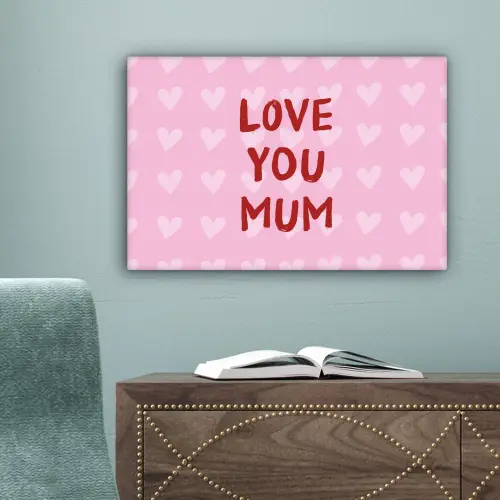 Love - Quote - Moeder - Rood canvas 2cm klein -sfeer4