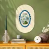 Lijst - Bloemen - Lichtblauw - Illustratie Wandcirkel Ovaal Forex klein -sfeer2