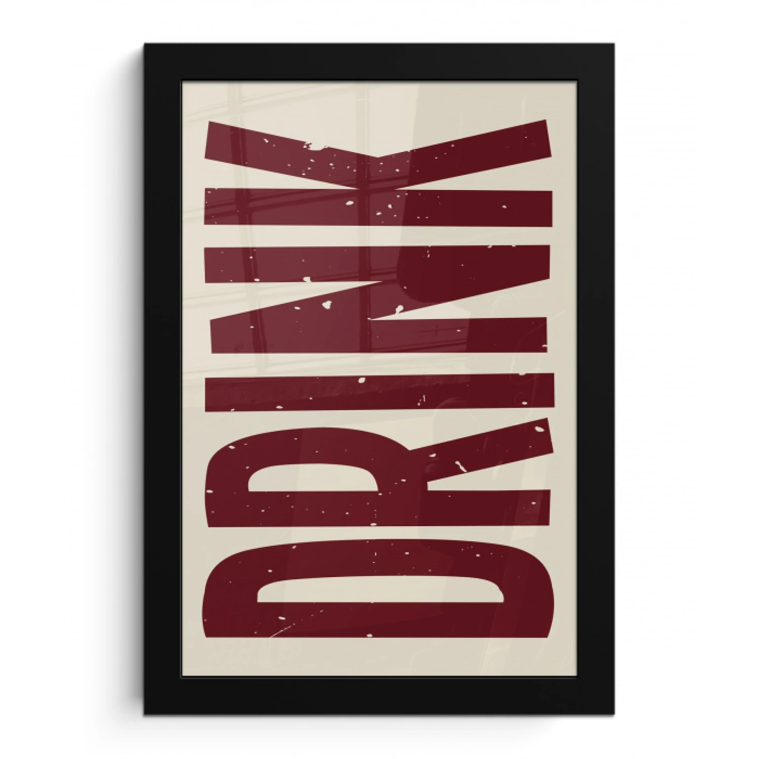 Rood - Vintage - Decoratie - Japandi fotolijst zwart zonder passe partout klein -3d