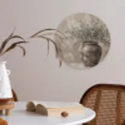 Olijfplant - Aardenpot - Abstract - Beige Akoestische PET Vilt - Rond klein -sfeer3