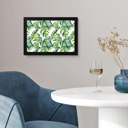 Monstera - Palmblad - Jungle - Tropisch fotolijst zwart zonder passe partout klein -sfeer4