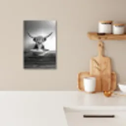 Schotse Hooglander - Spaghetti - Dieren - Zwart wit KitchenYeah - Keuken - Canvas klein -sfeer1