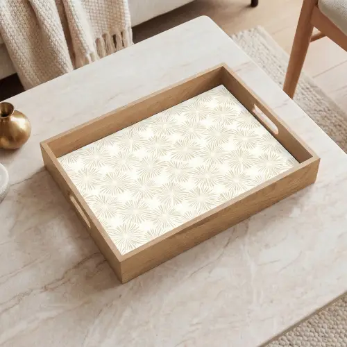 Abstract - Motief - Beige Dienblad Rechthoek middel 911 -sfeer1