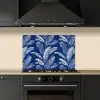 Blad - Palm - Blauw keuken achterwand spatscherm klein 900 -sfeer1