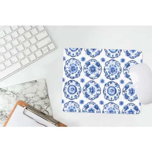 Sierborden - Bloemen - Blauw muismat rubber klein 262 -witbureau