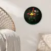 Bloemen - Vaas - Zwart Wandcirkel plexiglas klein -sfeer5