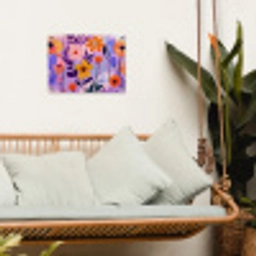 Bloemen - Kleurrijk - Bladeren tuinposter los doek klein -sfeer7