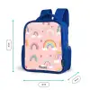 Regenbogen op een roze achtergrond Kinderrugzak - Blauw middel -productfoto_formaten