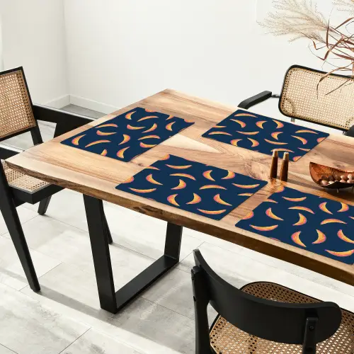 Banaan - Tropisch - Blauw - Patroon Placemat vinyl groot 368 -zzsfeer4_Kitchenyeah-website