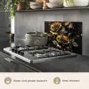 Bloemen - Goud - Zwart - Kunst keuken achterwand spatscherm klein -usp_EN