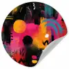 Kleurvlakken - Vormen - Kleurrijk - Abstract Wandcirkel behangsticker klein -3d