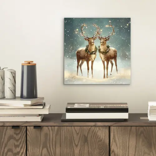 Kerstmagie - Winterwoud - Rendier aluminium wit klein -sfeer1