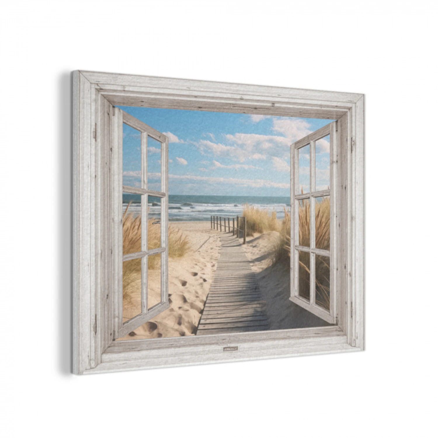 Raam - Zee - Kust - Natuur - Doorkijk - Strand - Waddenzee PET vilt klein -3d