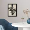 Golven - Penseelstreken - Beige - Minimalistisch fotolijst zwart zonder passe partout klein -sfeer4