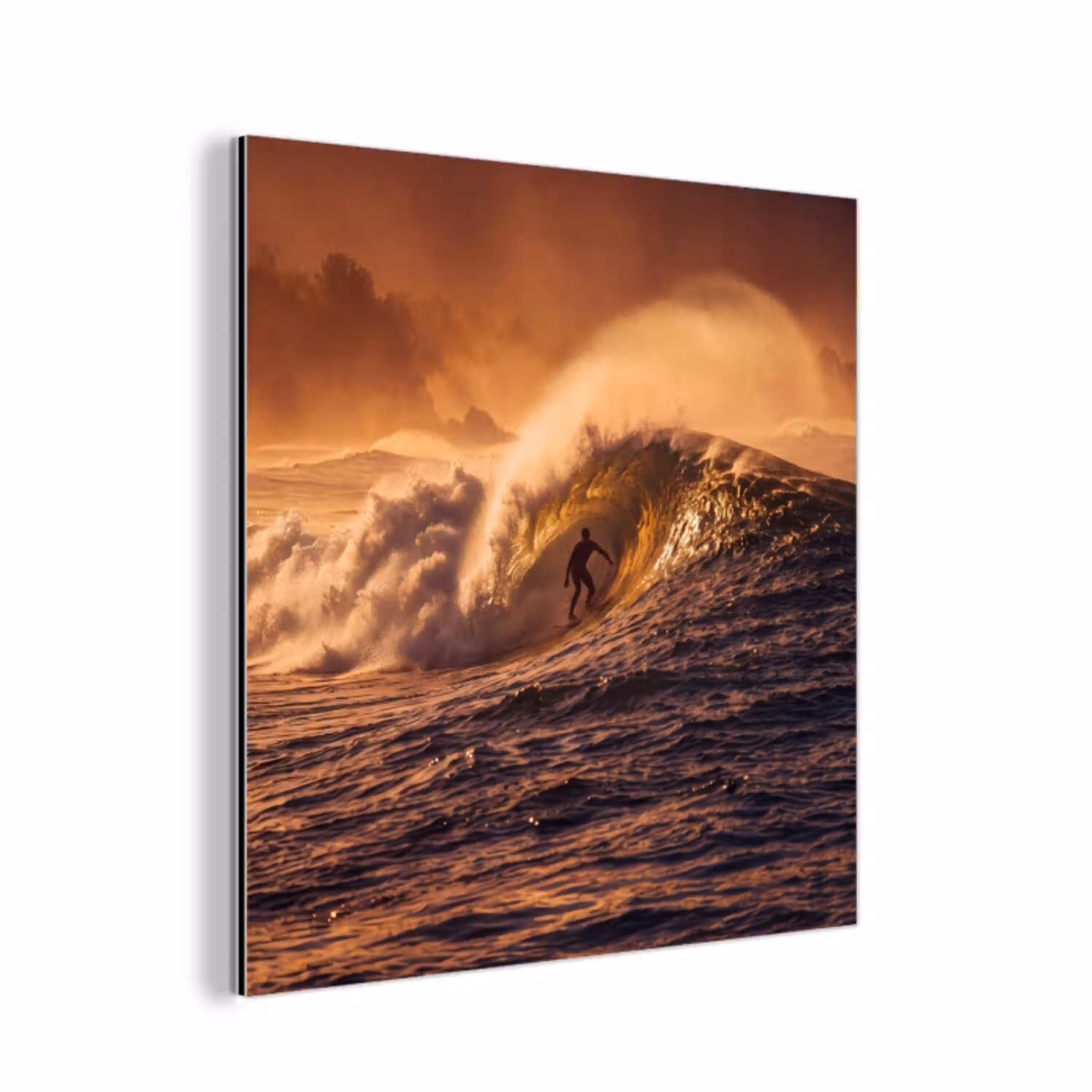 Surfer - Golf - Oceaan - Sport - Oranje aluminium wit klein -3d